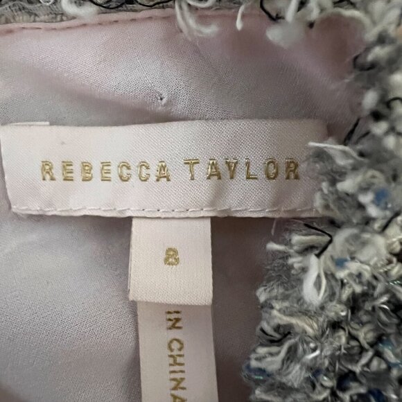 Rebecca Taylor‎ Sleeveless Tweed Ruffle Hem Sheath Dress Size 8 - Picture 9 of 13